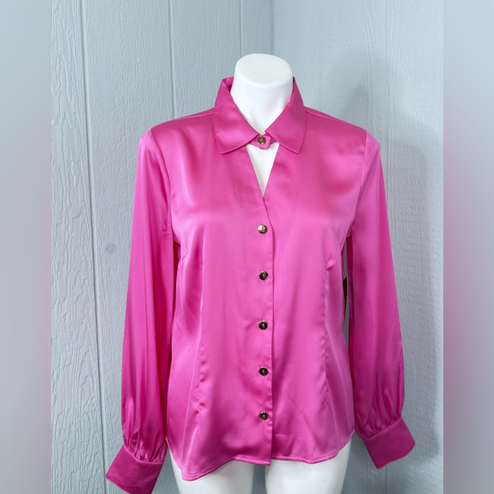 BOLD elements Fuchsia Button Down Shirt